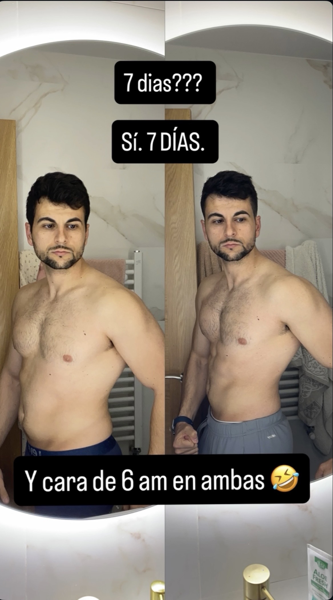 Cambio físico de Álvaro Corral en 7 días