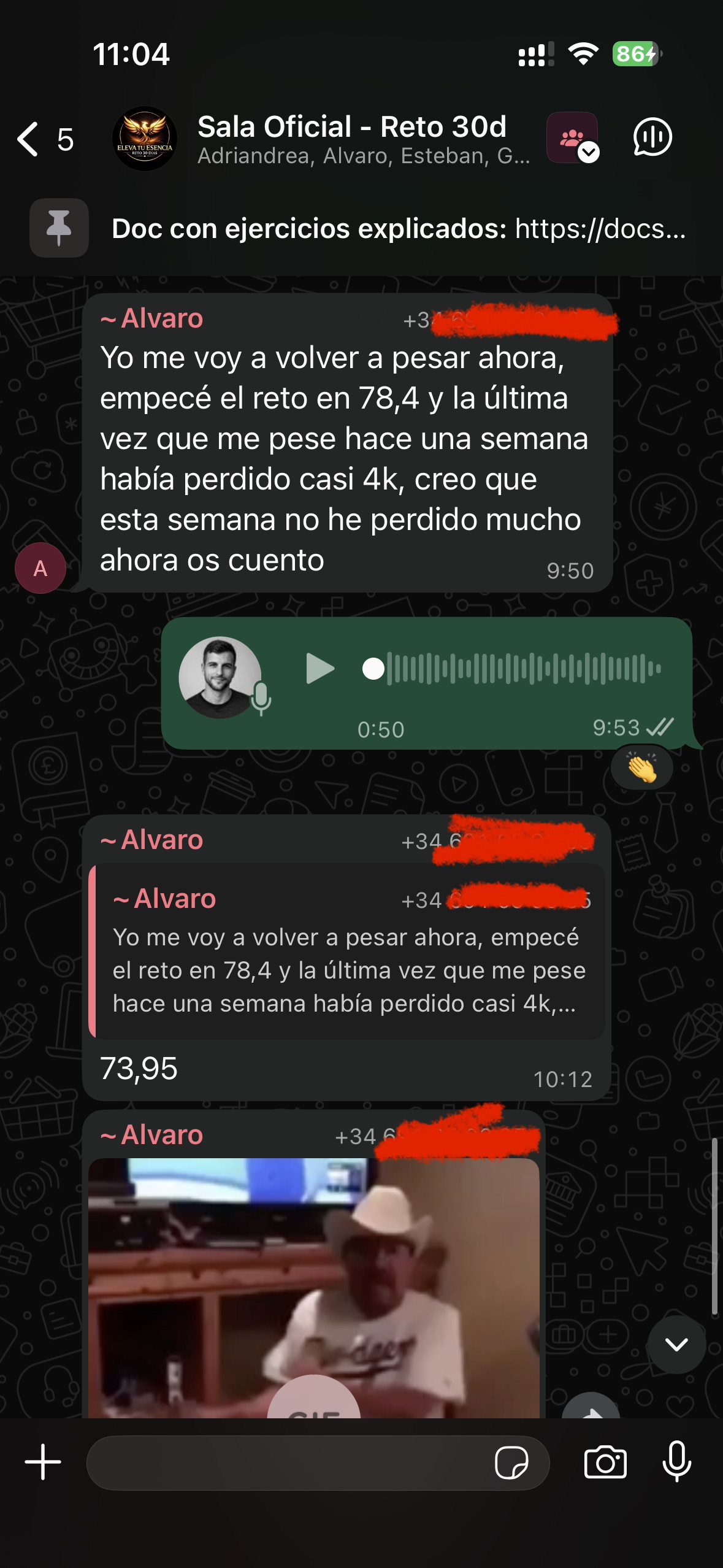 Pantallazo conversación con Álvaro P.