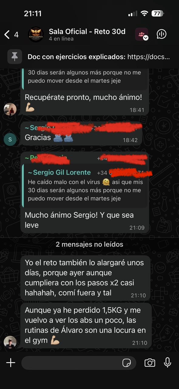 Pantallazo conversación con Pere